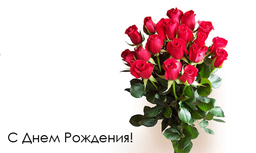 С Днем Рождения! с букетом роз